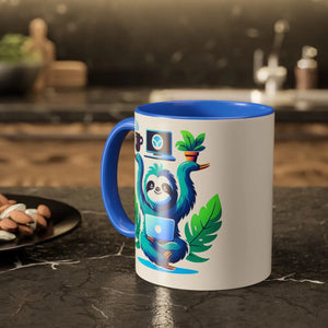 Colorful Sloth Balancing Work Mug - 11oz Ceramic - Dipaliz - Mugs