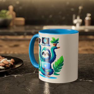 Colorful Sloth Balancing Work Mug - 11oz Ceramic - Dipaliz - Mugs