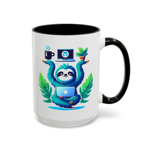 Colorful Sloth Balancing Work Mug - 11oz Ceramic - Dipaliz - Mugs