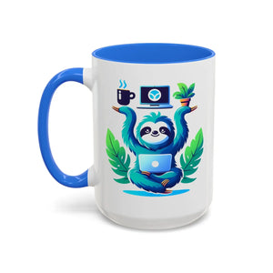 Colorful Sloth Balancing Work Mug - 11oz Ceramic - Dipaliz - Mugs