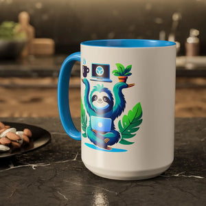 Colorful Sloth Balancing Work Mug - 11oz Ceramic - Dipaliz - Mugs