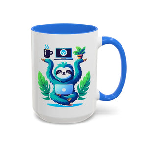 Colorful Sloth Balancing Work Mug - 11oz Ceramic - Dipaliz - Mugs