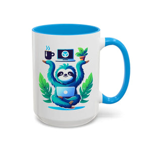 Colorful Sloth Balancing Work Mug - 11oz Ceramic - Dipaliz - Mugs