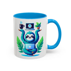 Colorful Sloth Balancing Work Mug - 11oz Ceramic - Dipaliz - Mugs