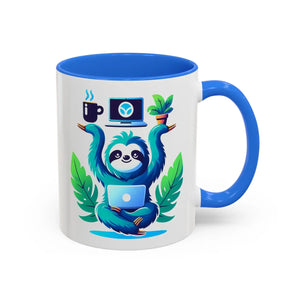 Colorful Sloth Balancing Work Mug - 11oz Ceramic - Dipaliz - Mugs