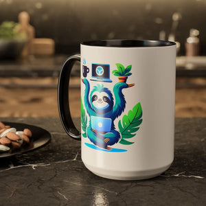 Colorful Sloth Balancing Work Mug - 11oz Ceramic - Dipaliz - Mugs