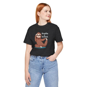Soft Cotton Sloth Doing Yoga Short Sleeve Tee - Dipaliz - Clothing Tops