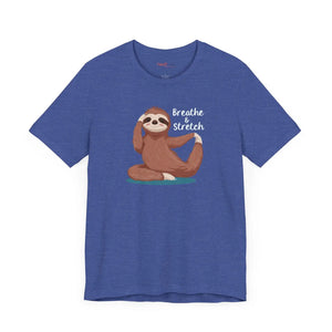 Soft Cotton Sloth Doing Yoga Short Sleeve Tee - Dipaliz - Clothing Tops