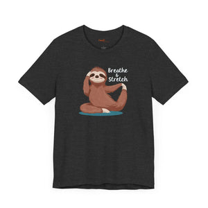 Soft Cotton Sloth Doing Yoga Short Sleeve Tee - Dipaliz - Clothing Tops