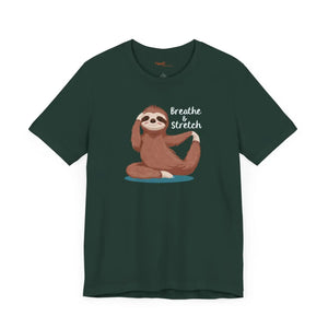 Soft Cotton Sloth Doing Yoga Short Sleeve Tee - Dipaliz - Clothing Tops