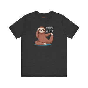 Soft Cotton Sloth Doing Yoga Short Sleeve Tee - Dipaliz - Clothing Tops