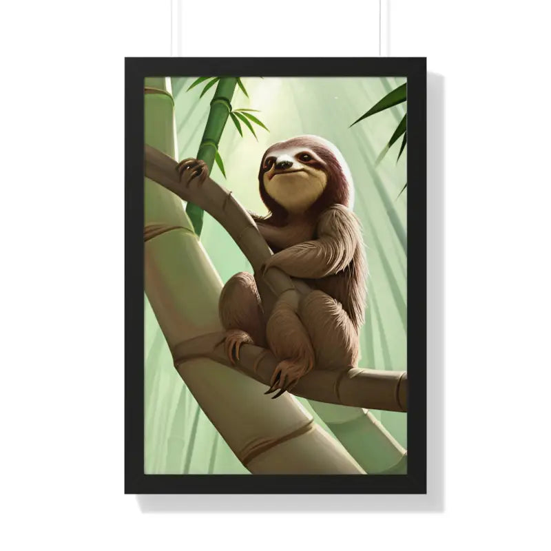 Transform your Space with a Sloth Tree Branch Framed Poster - 20’’ x 30’’ / Black