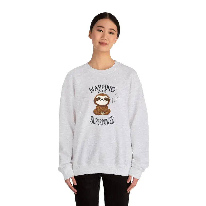 Sloth Power Unisex Crewneck Sweatshirt - Cozy and Comfy Vibes