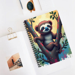 Cool Sloth Tree Spiral Notebook - Women’s Fashion Vibes - Dipaliz - one Size - Notepads