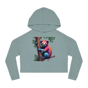 Chic Sloth Cropped Hoodie Tropical Plush Comfort - Dipaliz - Sage / s - Sweatshirts