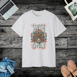 Sloth t Shirt Unisex Ultra Cotton Tee Chill Vibes - Dipaliz - Ash / s - T-shirts