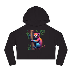 Chic Sloth Cropped Hoodie - Tropical Brushed Fleece - Dipaliz - Sweatshirts