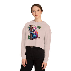 Chic Sloth Cropped Hoodie - Tropical Brushed Fleece - Dipaliz - Sweatshirts