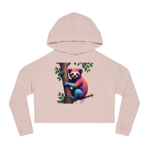 Chic Sloth Cropped Hoodie - Tropical Brushed Fleece - Dipaliz - Sweatshirts