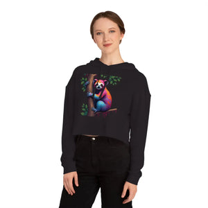 Chic Sloth Cropped Hoodie - Tropical Brushed Fleece - Dipaliz - Sweatshirts
