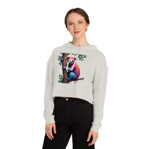 Chic Sloth Cropped Hoodie - Tropical Brushed Fleece - Dipaliz - Sweatshirts