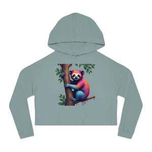 Chic Sloth Cropped Hoodie - Tropical Brushed Fleece - Dipaliz - Sweatshirts