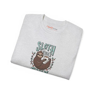 Ultra Cotton Tee - Unisex Sloth Vibes Comfort Style - Dipaliz - T-shirts