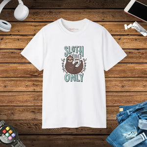 Ultra Cotton Tee - Unisex Sloth Vibes Comfort Style - Dipaliz - White / s - T-shirts