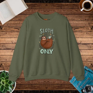 Sloth Vibes Only Crewneck Sweatshirt - Ultimate Comfort - Dipaliz - s / Military Green - T-shirts