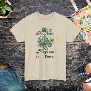 Deluxe Snail Tee Slow Progress no Heavy Cotton - Dipaliz - T-shirts