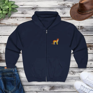 Midweight Coyote Chest Patch Full-zip Hoodie - Dipaliz - Hoodies - s