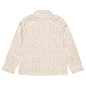 Long Sleeve Pajama Top Floral Silky Lounge Wear - Dipaliz - Clothing Tops