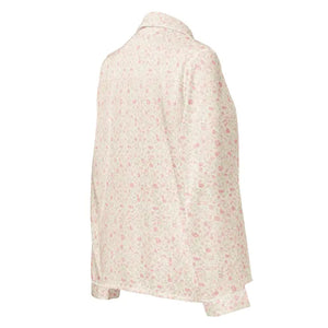Long Sleeve Pajama Top Floral Silky Lounge Wear - Dipaliz - Clothing Tops