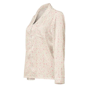 Long Sleeve Pajama Top Floral Silky Lounge Wear - Dipaliz - Clothing Tops
