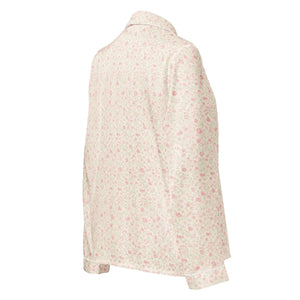 Floral Long Sleeve Pajama - Silky Relaxed Fit Shirt - Dipaliz - Clothing Tops - s