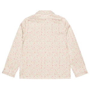 Floral Long Sleeve Pajama - Silky Relaxed Fit Shirt - Dipaliz - Clothing Tops - s