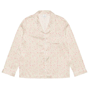 Floral Long Sleeve Pajama - Silky Relaxed Fit Shirt - Dipaliz - Clothing Tops - s