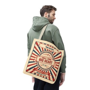 Small Town Big Heart Tote Bag - Vintage Americana Personalized Canvas - Bags