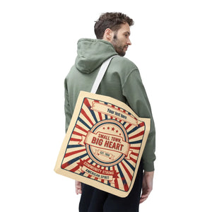 Small Town Big Heart Tote Bag - Vintage Americana Personalized Canvas - Bags