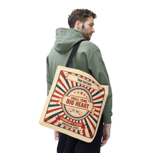 Small Town Big Heart Tote Bag - Vintage Americana Personalized Canvas - Bags
