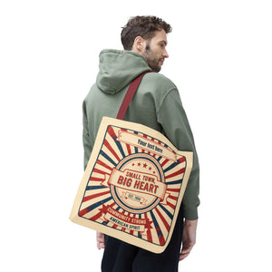 Small Town Big Heart Tote Bag - Vintage Americana Personalized Canvas - Bags