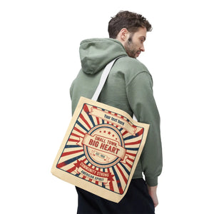 Small Town Big Heart Tote Bag - Vintage Americana Personalized Canvas - Bags