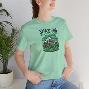 Soft Short Sleeve Tee - Smashing Shamrock St Patricks Day - Dipaliz - T-shirts