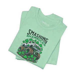 Soft Short Sleeve Tee - Smashing Shamrock St Patricks Day - Dipaliz - T-shirts