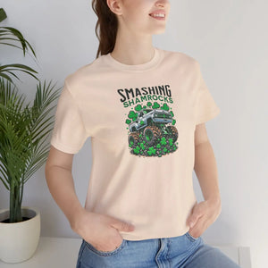 Soft Short Sleeve Tee - Smashing Shamrock St Patricks Day - Dipaliz - T-shirts