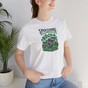 Soft Short Sleeve Tee - Smashing Shamrock St Patricks Day - Dipaliz - T-shirts
