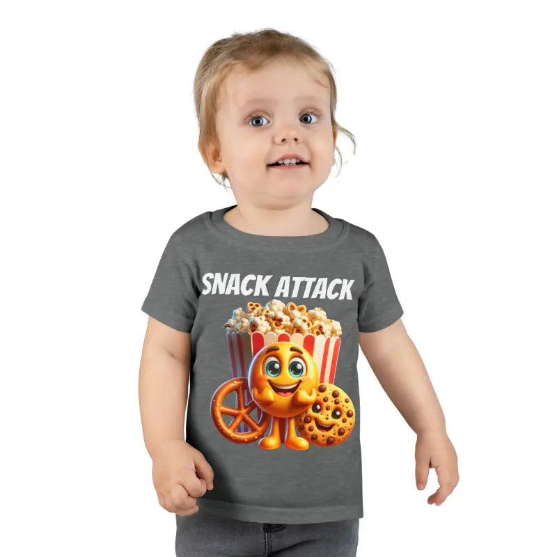 Snack Attack Hero Toddler T-shirt for Epic Snacking Action - Graphite Heather / 5t Kids Clothes