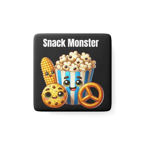 Snacks Monster Porcelain Magnet - Vibrant Kitchen Decor - Dipaliz - White / 2’’ x / Square
