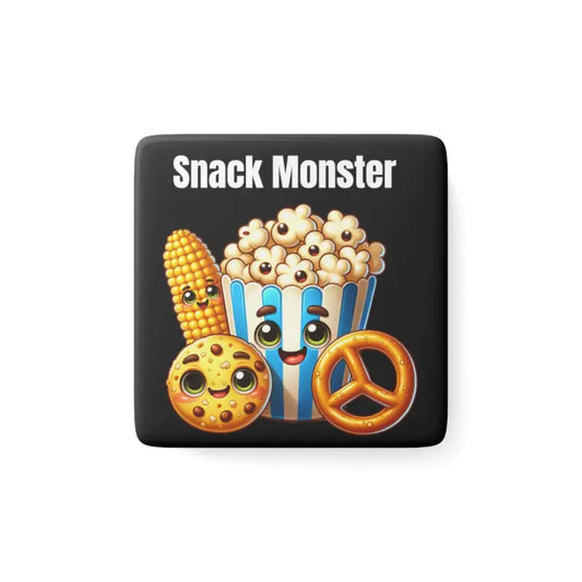 Munchie Snacks Monster Porcelain Magnet Fun - White / 2’’ x / Square Home Decor