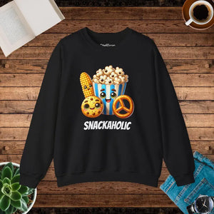 Snackaholic Crewneck Sweatshirt Bold Statement Style - Dipaliz - s / Black - Sweatshirts